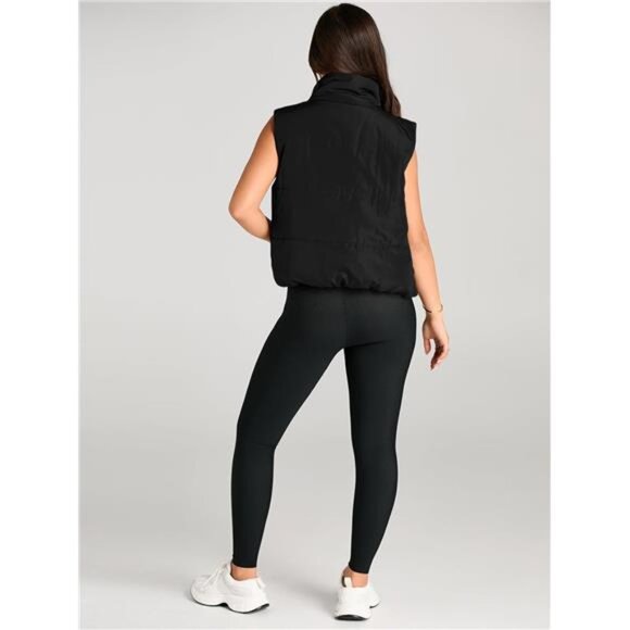 AUTOMET Puffer Vest Women Sleeveless Winter Cropped Outerwear Warm Puffer - Picture 4 of 7